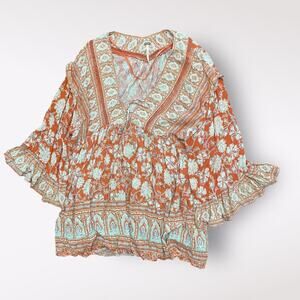 Free People Moonlight Dance Tunic Top‎ Coral Size S